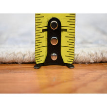 Load image into Gallery viewer, 4&#39;x6&#39;2&quot; Hand Knotted Pure Silk And Textured Wool Oushak With Geometric Motif Oriental Rug FWR355650