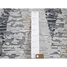 Load image into Gallery viewer, 2&#39;x3&#39;1&quot; Dimensional Curtains Gray Silk With Textured Wool Oriental Rug FWR355668
