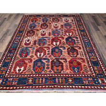 Load image into Gallery viewer, 5&#39;1&quot;x7&#39;3&quot; Peach Color, Afghan Ersari With Turkish Knot, Caucasian Design Revival, Vegetable Dyes, Densely Woven, Soft And Velvety Wool, Hand Knotted, Oriental Rug FWR3552