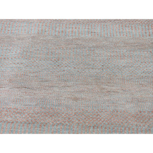 8'x8' Salmon Grass Design Wool And Silk Hand Knotted Round Oriental Rug FWR355878
