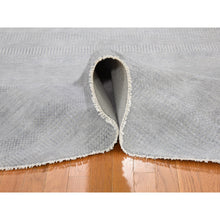 Load image into Gallery viewer, 7&#39;10&quot;x7&#39;10&quot; Gray Round Grass Design Pure Wool Hand Knotted Oriental Rug FWR355890
