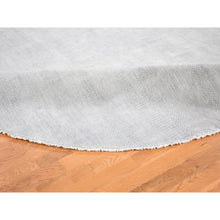 Load image into Gallery viewer, 7&#39;10&quot;x7&#39;10&quot; Gray Round Grass Design Pure Wool Hand Knotted Oriental Rug FWR355890