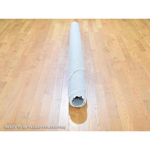 Load image into Gallery viewer, 7&#39;10&quot;x7&#39;10&quot; Gray Round Grass Design Pure Wool Hand Knotted Oriental Rug FWR355890