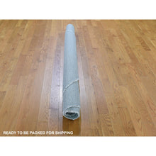 Load image into Gallery viewer, 6&#39;x6&#39; Blue Grass Design Wool And Silk Round Hand Knotted Oriental Rug FWR355908