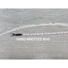 Load image into Gallery viewer, 6&#39;x6&#39; Blue Grass Design Wool And Silk Round Hand Knotted Oriental Rug FWR355908