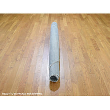 Load image into Gallery viewer, 6&#39;x6&#39; Gray Grass Design Wool And Silk Hand Knotted Round Oriental Rug FWR355932