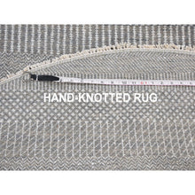 Load image into Gallery viewer, 6&#39;x6&#39; Gray Grass Design Wool And Silk Hand Knotted Round Oriental Rug FWR355932