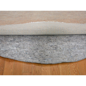 6'x6' Gray Grass Design Wool and Silk Hand Knotted Round Oriental Rug FWR355992