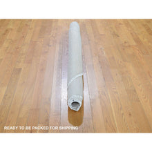 Load image into Gallery viewer, 6&#39;x6&#39; Gray Grass Design Wool And Silk Hand Knotted Round Oriental Rug FWR355992