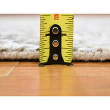 Load image into Gallery viewer, 2&#39;6&quot;x12&#39;1&quot; Gray Dense Weave Abstract Design Wool And Silk Hi-low Pile Hand Knotted Runner Oriental Rug FWR356094