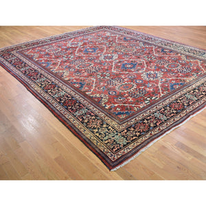 10'10"x13'8" Terracotta Antique Persian Mahal Good Condition With Some Wear Clean Hand Knotted Oriental Rug FWR356100