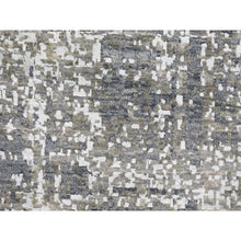 Load image into Gallery viewer, 2&#39;5&quot;x12&#39;1&quot; Ivory Dense Weave Abstract Design Wool And Silk Hand Knotted Runner Oriental Rug FWR356124