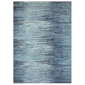 10'1"x14'1" Blue Oceanic Pure Wool Horizontal Ombre Design Hand Knotted Oriental Rug FWR356136