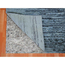 Load image into Gallery viewer, 10&#39;1&quot;x14&#39;1&quot; Blue Oceanic Pure Wool Horizontal Ombre Design Hand Knotted Oriental Rug FWR356136