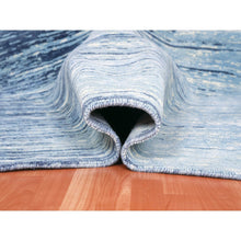 Load image into Gallery viewer, 10&#39;1&quot;x14&#39;1&quot; Blue Oceanic Pure Wool Horizontal Ombre Design Hand Knotted Oriental Rug FWR356136