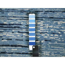 Load image into Gallery viewer, 10&#39;1&quot;x14&#39;1&quot; Blue Oceanic Pure Wool Horizontal Ombre Design Hand Knotted Oriental Rug FWR356136