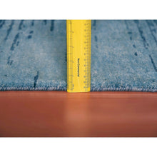 Load image into Gallery viewer, 10&#39;1&quot;x14&#39;1&quot; Blue Oceanic Pure Wool Horizontal Ombre Design Hand Knotted Oriental Rug FWR356136