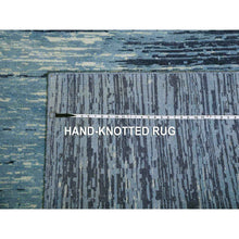 Load image into Gallery viewer, 10&#39;1&quot;x14&#39;1&quot; Blue Oceanic Pure Wool Horizontal Ombre Design Hand Knotted Oriental Rug FWR356136