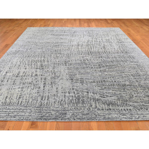 9'x12'1" The Lost Branches, Silk With Textured Wool Hand Knotted Oriental Rug FWR356214