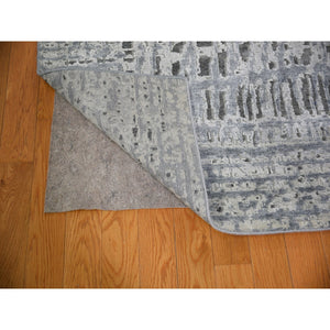 9'x12'1" The Lost Branches, Silk With Textured Wool Hand Knotted Oriental Rug FWR356214