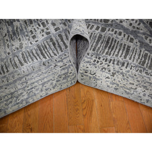 9'x12'1" The Lost Branches, Silk With Textured Wool Hand Knotted Oriental Rug FWR356214