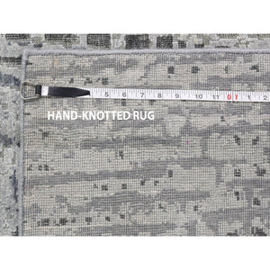9'x12'1" The Lost Branches, Silk With Textured Wool Hand Knotted Oriental Rug FWR356214