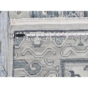 8'10"x12'1" Pure Silk With Textured Wool Khotan Design Hand Knotted Oriental Rug FWR356220