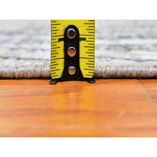 Load image into Gallery viewer, 8&#39;9&quot;x12&#39;2&quot; Ivory Chevron Design Textured Wool And Pure Silk Hand Knotted Oriental Rug FWR356622