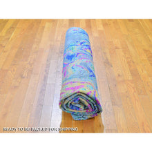 Load image into Gallery viewer, 9&#39;10&quot;x13&#39;7&quot; The Lava, Colorful Hand Knotted Sari Silk With Textured Wool Oriental Rug FWR356820