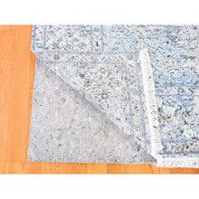 Load image into Gallery viewer, 6&#39;x9&#39;3&quot; Ivory Distressed Oushak Pure Silk With Textured Wool Hand Knotted Oriental Rug FWR356868