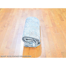 Load image into Gallery viewer, 6&#39;x9&#39;3&quot; Ivory Distressed Oushak Pure Silk With Textured Wool Hand Knotted Oriental Rug FWR356868