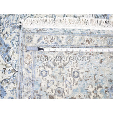 Load image into Gallery viewer, 6&#39;x9&#39;3&quot; Ivory Distressed Oushak Pure Silk With Textured Wool Hand Knotted Oriental Rug FWR356868