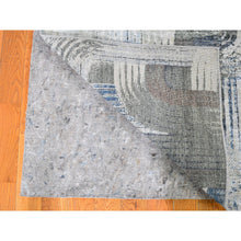 Load image into Gallery viewer, 4&#39;x10&#39;2&quot; The Intertwined Passage, Hand Knotted Wide Runner Silk With Textured Wool Oriental Rug FWR356892