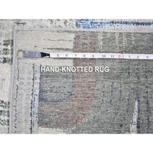 Load image into Gallery viewer, 4&#39;x10&#39;2&quot; The Intertwined Passage, Hand Knotted Wide Runner Silk With Textured Wool Oriental Rug FWR356892