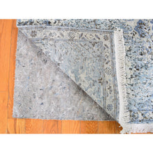 Load image into Gallery viewer, 2&#39;5&quot;x5&#39;10&quot; Ivory Distressed Oushak Pure Silk With Textured Wool Hand Knotted Runner Oriental Rug FWR356904