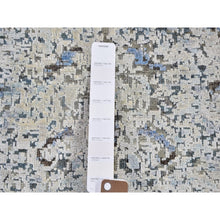 Load image into Gallery viewer, 2&#39;5&quot;x5&#39;10&quot; Ivory Distressed Oushak Pure Silk With Textured Wool Hand Knotted Runner Oriental Rug FWR356904