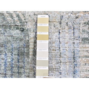 12'x12' The Intertwined Passage, Round Silk With Textured Wool Hand Knotted Oriental Rug FWR356946