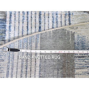 12'x12' The Intertwined Passage, Round Silk With Textured Wool Hand Knotted Oriental Rug FWR356946