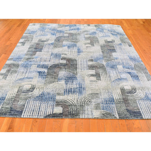 8'x10'2" The Intertwined Passage, Silk With Textured Wool Hand Knotted Oriental Rug FWR356970