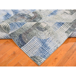 8'x10'2" The Intertwined Passage, Silk With Textured Wool Hand Knotted Oriental Rug FWR356970