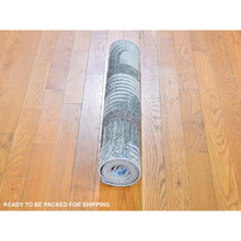 Load image into Gallery viewer, 2&#39;8&quot;x6&#39;1&quot; The Intertwined Passage, Hand Knotted Silk With Textured Wool Runner Oriental Rug FWR356994