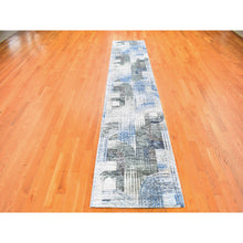 Load image into Gallery viewer, 2&#39;6&quot;x12&#39;3&quot; The Intertwined Passage, Silk With Textured Wool Hand Knotted Runner Oriental Rug FWR357018