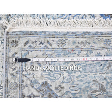 Load image into Gallery viewer, 3&#39;x5&#39; Ivory Distressed Oushak Pure Silk With Textured Wool Hand Knotted Oriental Rug FWR357030