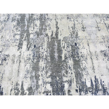 Load image into Gallery viewer, 9&#39;x12&#39; Ivory Wool With Real Silk Abstract Design Denser Weave Hi-low Pile Hand Knotted Oriental Rug FWR357108