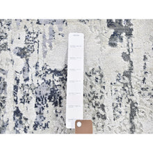 Load image into Gallery viewer, 9&#39;x12&#39; Ivory Wool With Real Silk Abstract Design Denser Weave Hi-low Pile Hand Knotted Oriental Rug FWR357108
