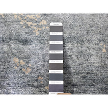 Load image into Gallery viewer, 3&#39;x11&#39;9&quot; Dark Grey Hand Knotted Art Silk Modern Wide Runner Oriental Rug FWR357120