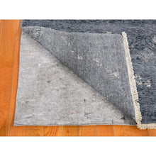 Load image into Gallery viewer, 3&#39;x11&#39;9&quot; Dark Grey Hand Knotted Art Silk Modern Wide Runner Oriental Rug FWR357120