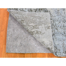 Load image into Gallery viewer, 8&#39;x10&#39;2&quot; Ivory Wool With Real Silk Abstract Design Denser Weave Hi-low Pile Hand Knotted Oriental Rug FWR357144