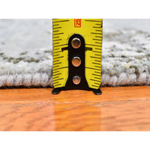 Load image into Gallery viewer, 8&#39;x10&#39;2&quot; Ivory Wool With Real Silk Abstract Design Denser Weave Hi-low Pile Hand Knotted Oriental Rug FWR357144