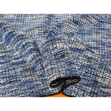 Load image into Gallery viewer, 8&#39;2&quot;x10&#39; Fence Design With Blue Wool And Art Silk Tone On Tone Hand Loomed Oriental Rug FWR357204